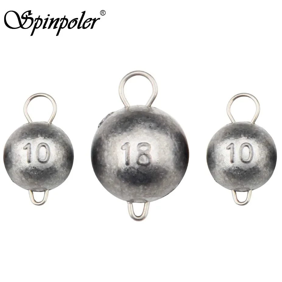 Spinpoler High Quality Cheburashka Round Sinker Weights Fishing Pin Drops Straight Bass Carp Trout Fishing  Accessories Tackle