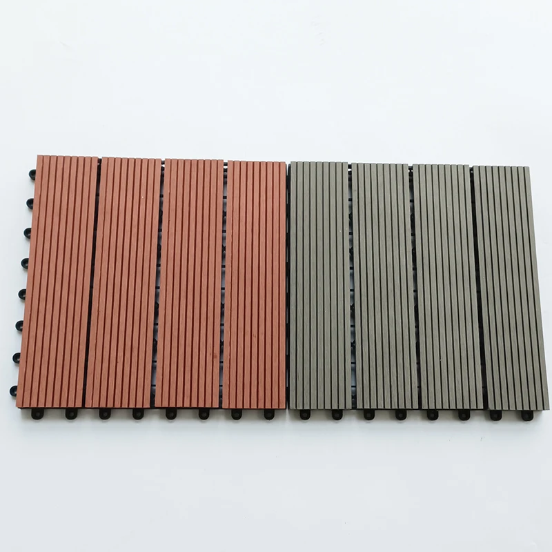 grey DIY WPC 300*300mm stick and peel decking wood out garden outdoor new pvc vinyl flooring tile with high quality