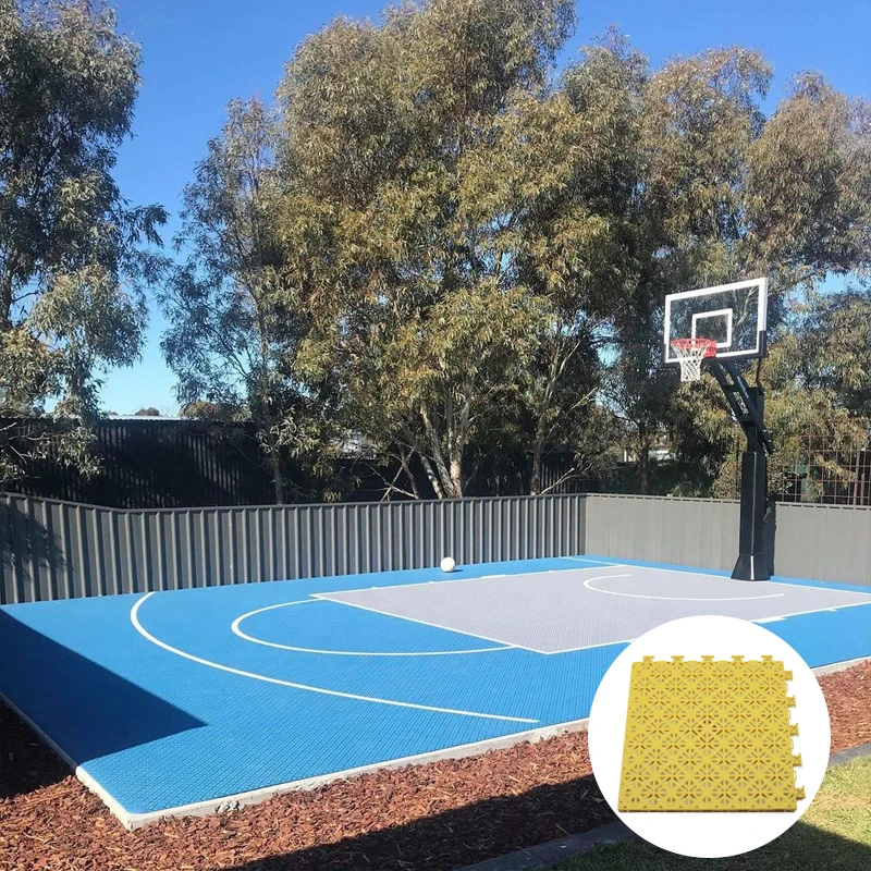 Portable anti slip interlocking pp sport court flooring used for basketball/futsal/volleyball court