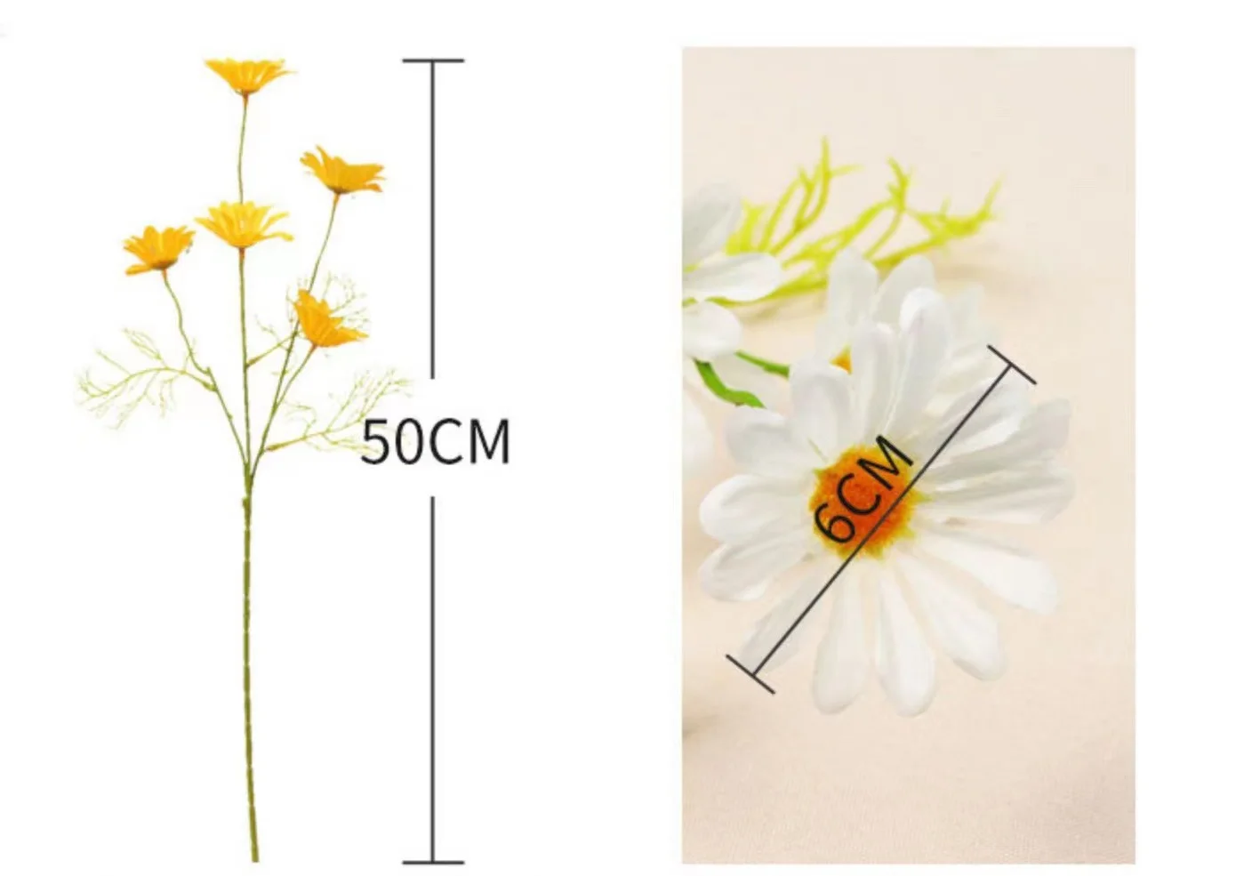 Daisies Artificial Flowers Faux Plants Table Centerpieces Arrangement Artificial Silk Flower For Farmhouse Home Decoration