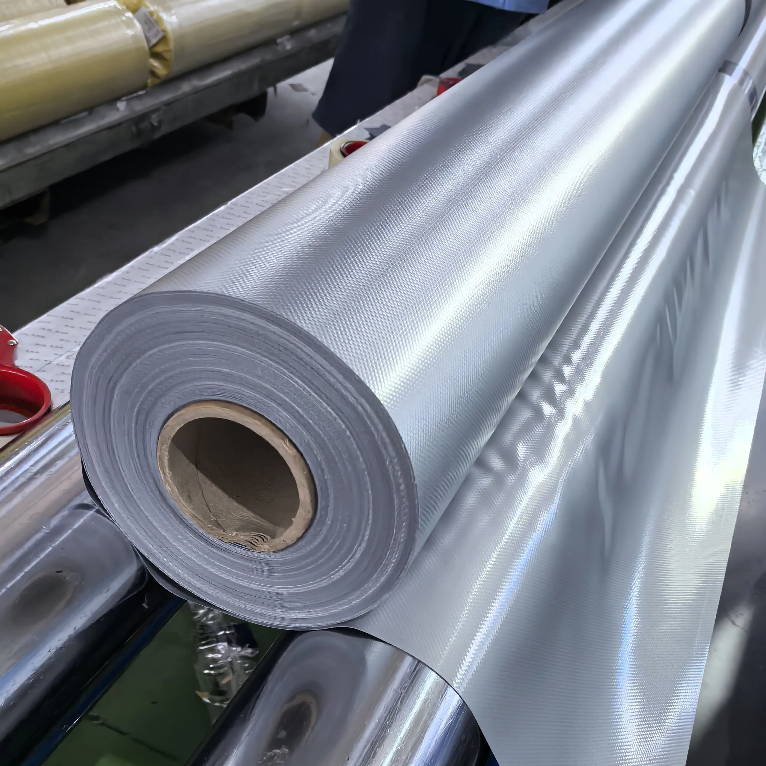 Polyester Airtights Material Fabric with Solvent Resistant for Tents PVC Tarpaulin Waterproof For Bags Weft Knitted Embossed