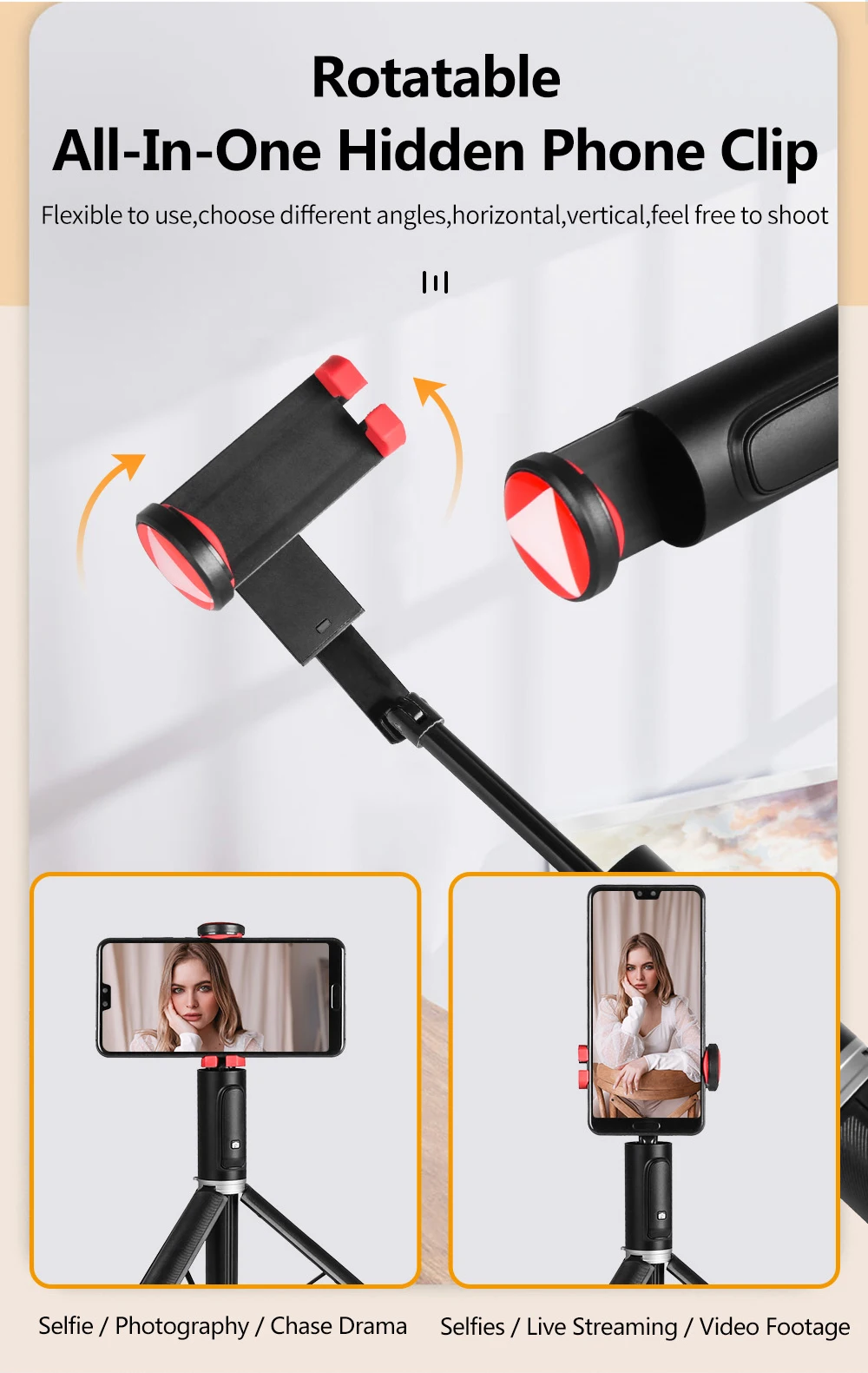 New Arrival Fashion Selfie Stick Flexible Retractable Wireless Remote Phone Camera Tripod Portable  Mini Trepied Tripod Stativ