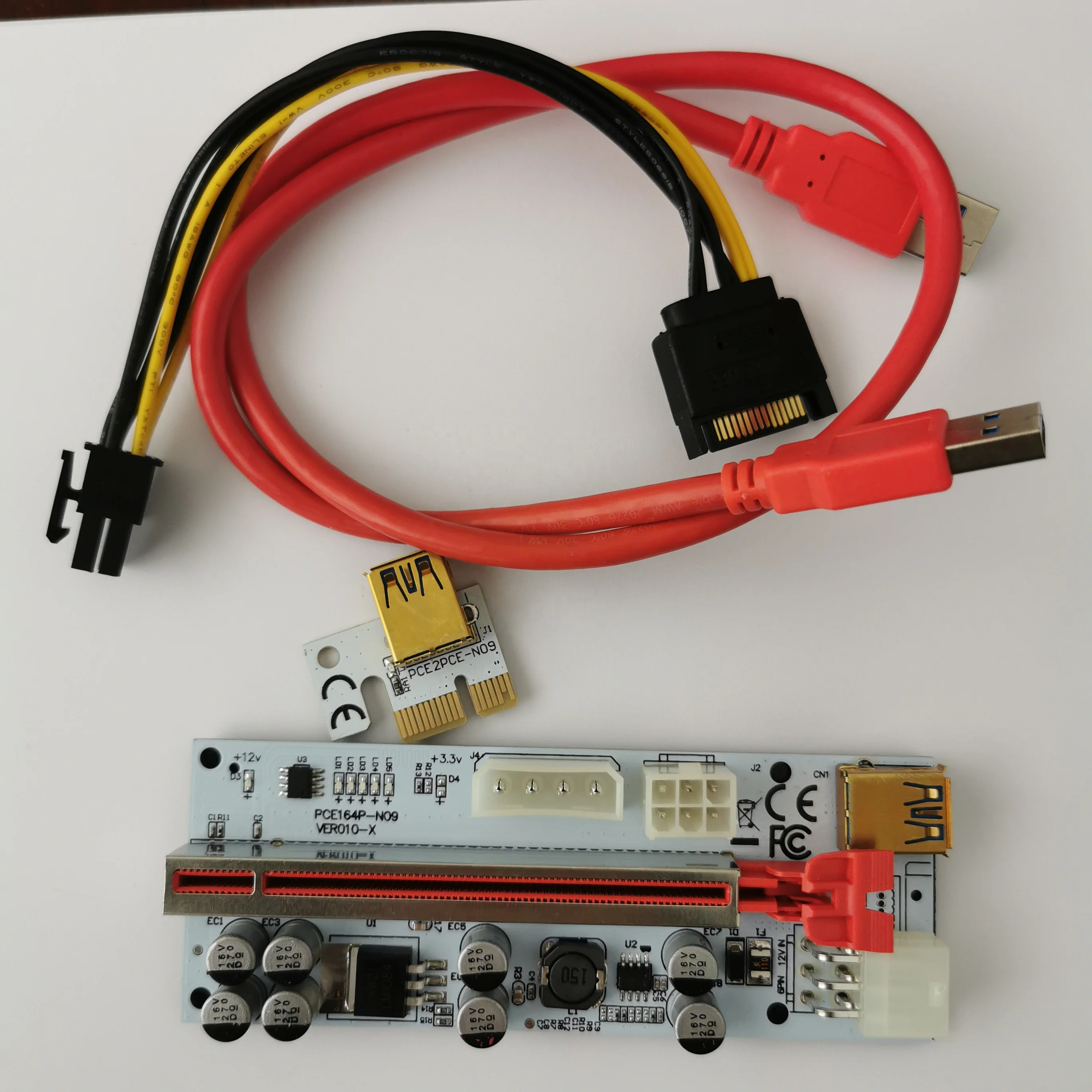 VER010 PCIE Riser VER010-X pci-e 1x to 16x usb 3.0 rise Extender PCI Express ver 010 with 8 capacitors