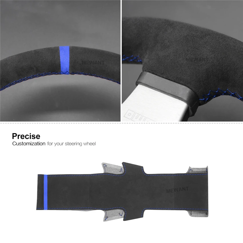 MEWANT For  Mitsubishi Lancer Evolution EVO IX 9 VIII 8 VII 7 Steering Wheel Cover Sewing By Yourself Steering Wheel Logo Custom