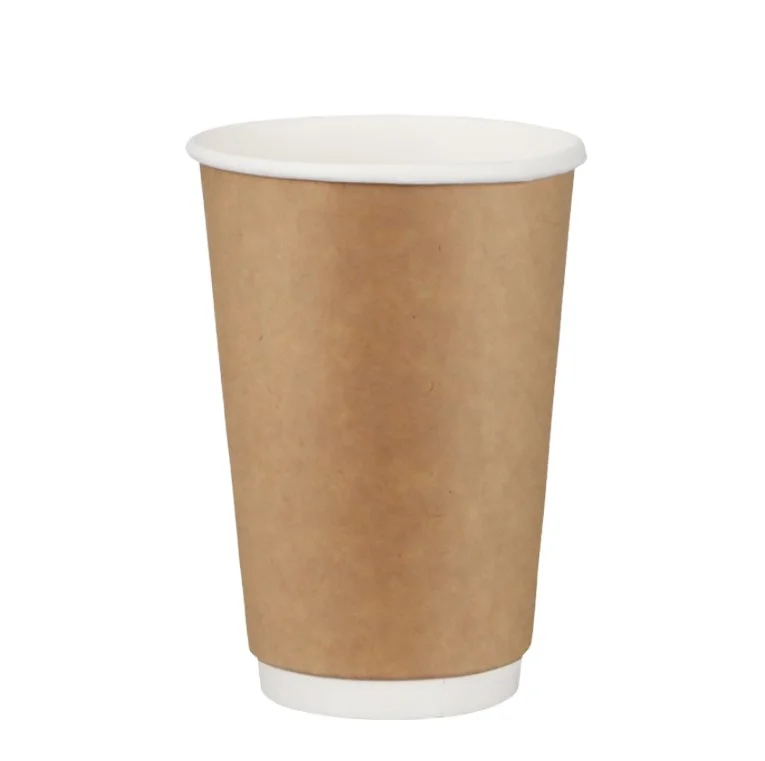 Brown double wall paper cup customized coffee cup with logo disposable manufacture