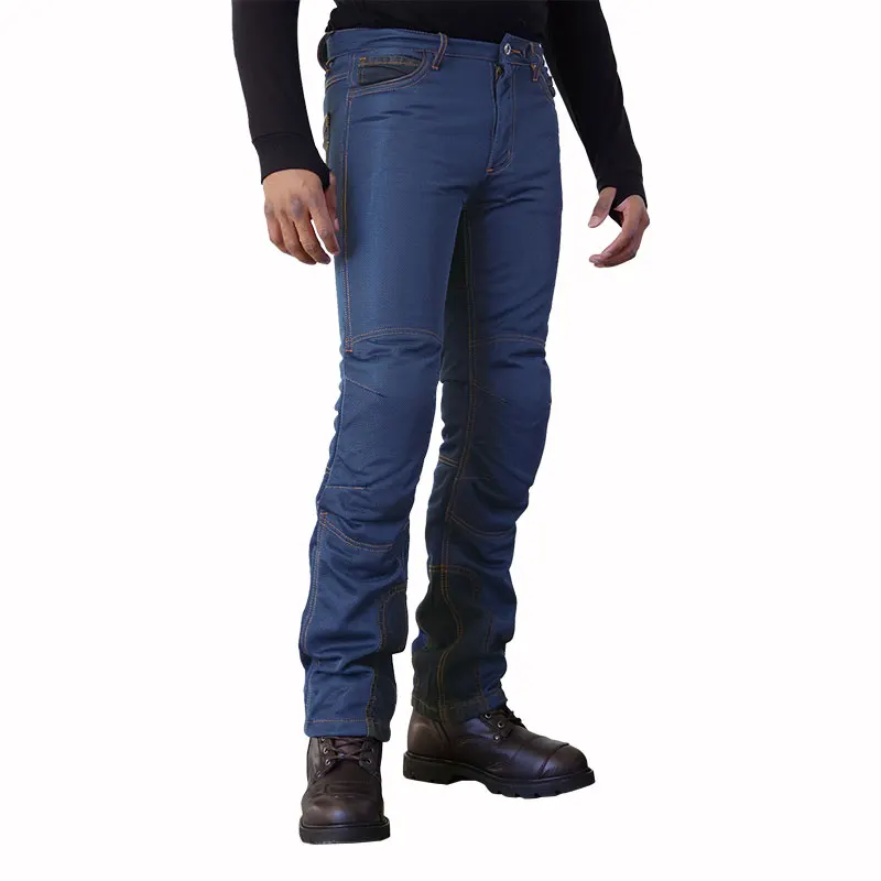 Customized Protective Moto Biker Jeans with CE Knee protectors and Hip Armors