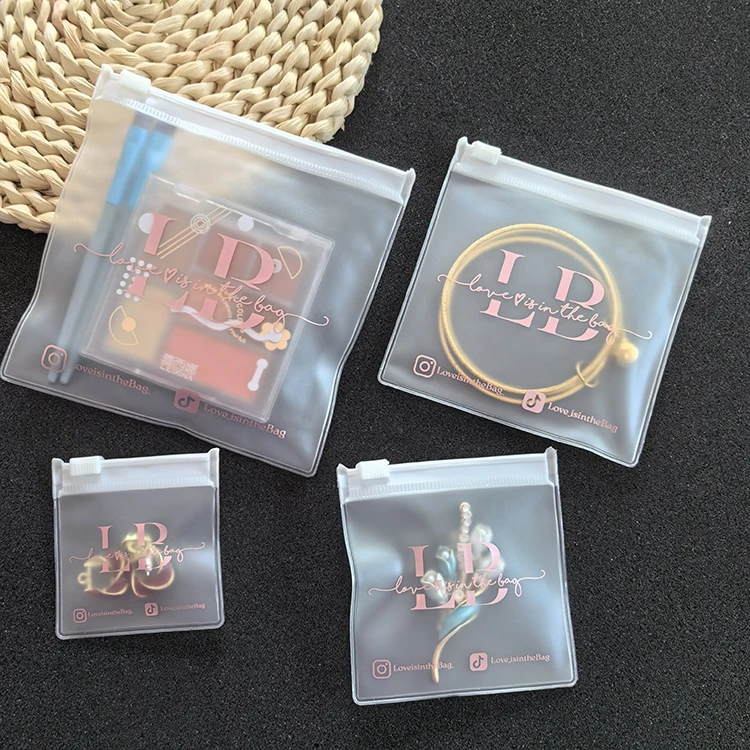 High reorder custom zipper bag with logo,small PVC zip packaging bags for jewelry earrings,plastic ziplock bags for cosmetics