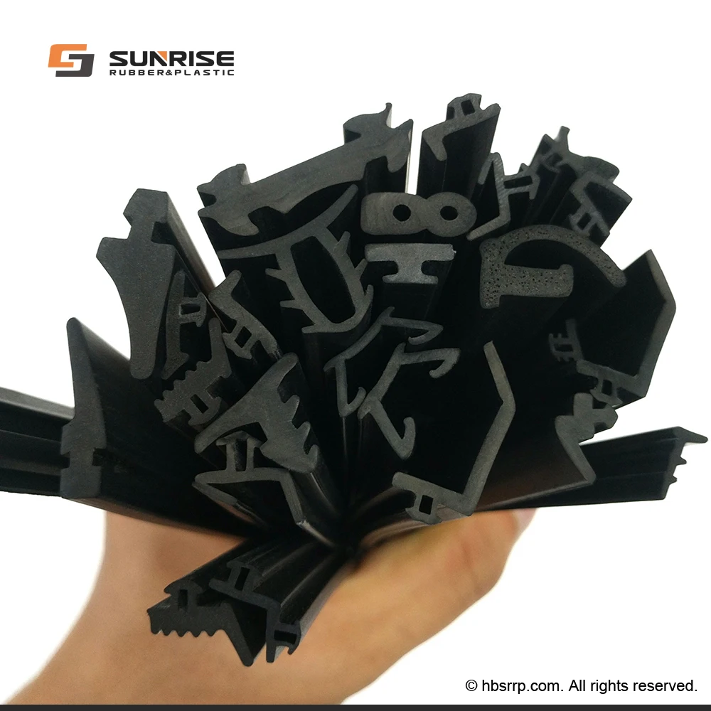 Factory supply free mould windows doors Guard rubber Dense foaming Sponge co-extrusion weatherstrips