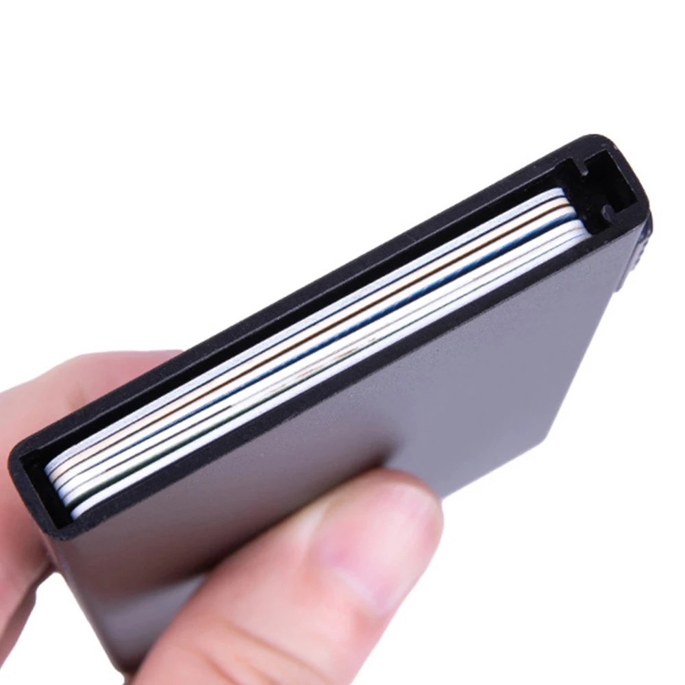 Wholesale RFID Anti-Theft Smart Wallet with Thin ID Card Holder and Durable Solid Metal Credit Card Holder for Men