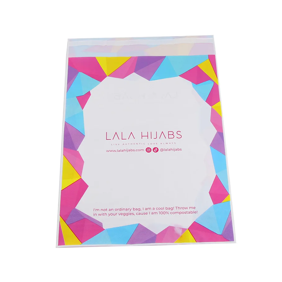 custom logo printed compostable PLA express courier bags clothes shipping package envelope poly mailer bag