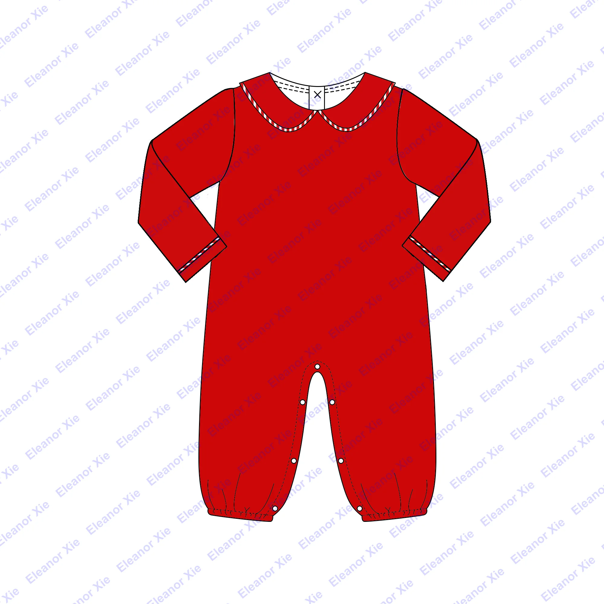 2025 Mardi Gras striped cotton baby boy clothes spring long sleeve peter pan collar toddler new born babies boys  rompers