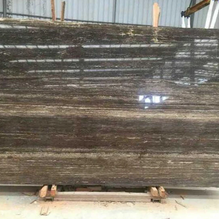 Wholesale High Quality Natural Iranian Silver Grey Travertine Marble Slabs Decor Floor Tiles