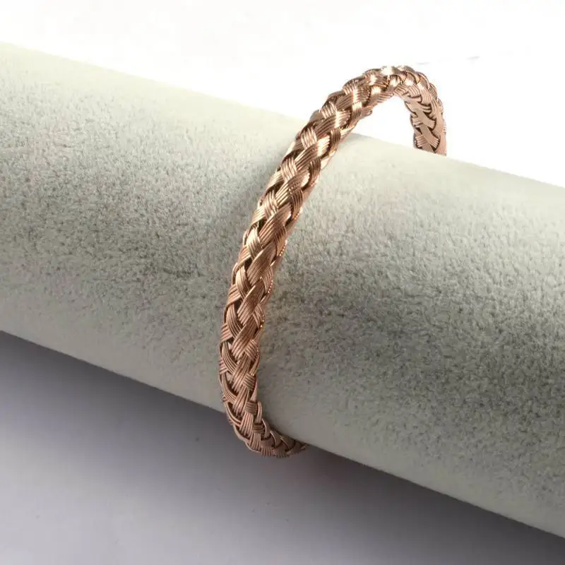 High Quality Stainless Steel Jewelry Four Colors Handmade Braided Eco C Open Cuff Bracelet Bangle for Women