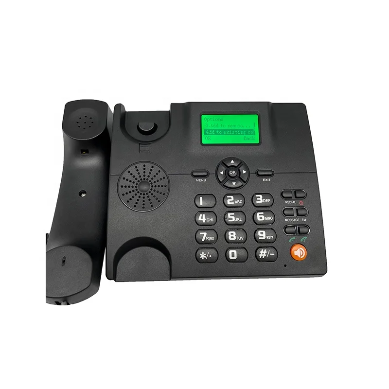 Dual Sim GSM Fixed Wireless Desktop Telephone Cordless Desk Home Office Phone with FM Radio