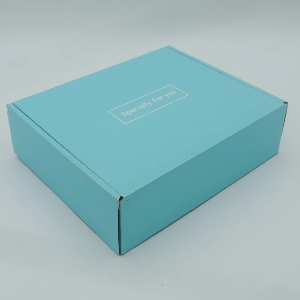 Custom Logo Printed Flat Paper Packaging Box Corrugated Carton Cardboard Folding Kraft Mailer Shipping Mailing Box