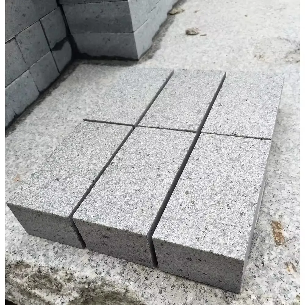 2024 Cheap G654 Flamed Tumble Brick Driveway Pavers Driveway Paving Stone Granite Cobblestone Driveway Pavers Mesh