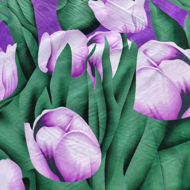 High quality purple tulip 100% polyester fabric wholesale