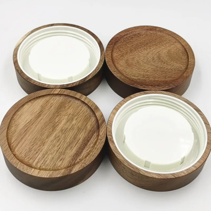 Acacia Wooden Lid  for bottle  Customized  wooden lid with inner PlA screw cap