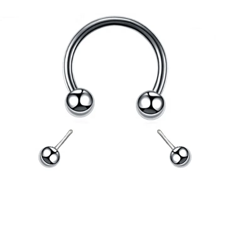 Eternal Meatal ASTM F136 Titanium threadless horseshoe septum ring Body Jewelry