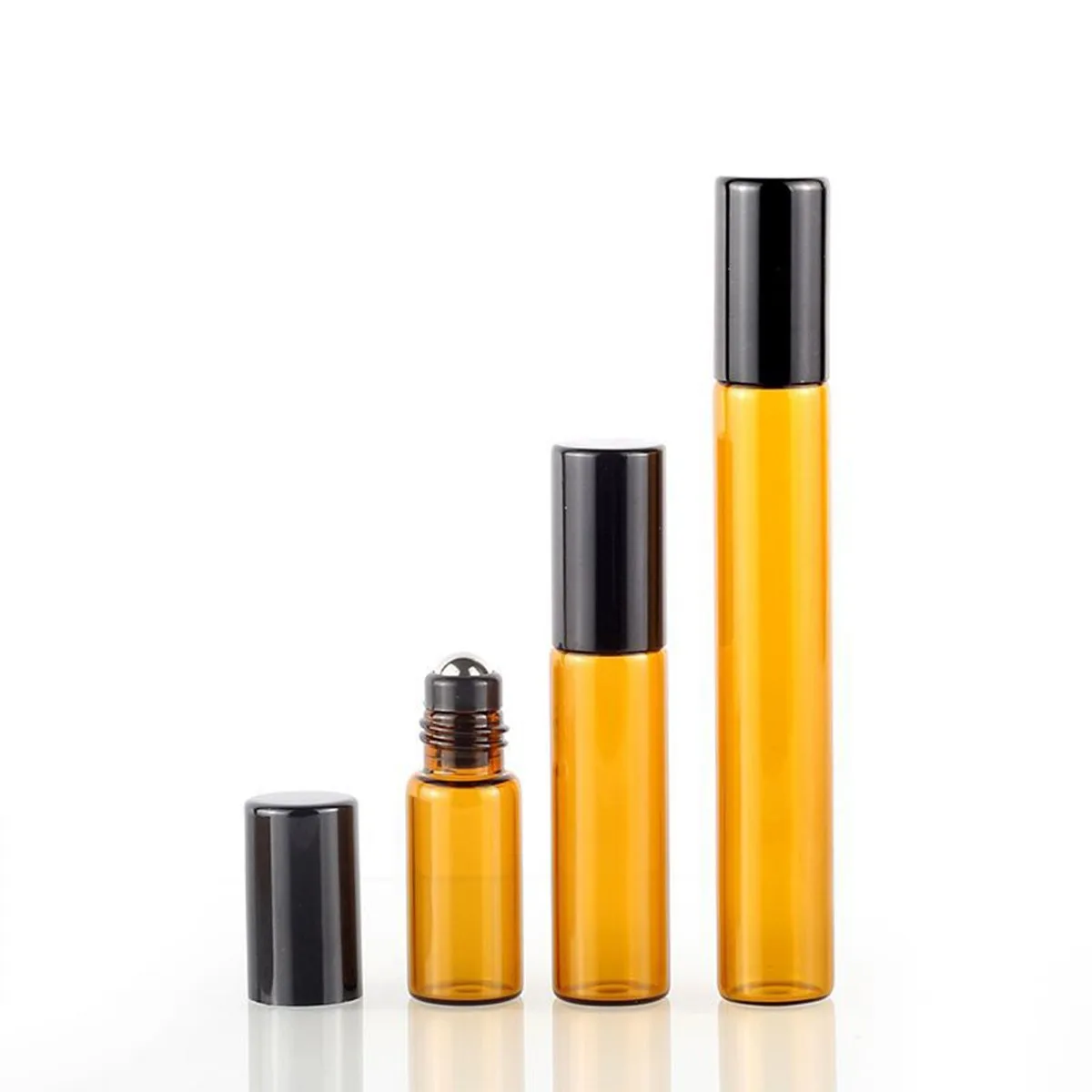 wholesale Perfume Essential oil 6ml 8ml 15ml 10ml matte black blue clear amber glass roller bottle