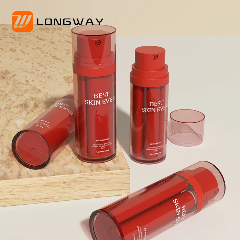 Customized face cream pump skin care bottle luxury label skin care product 10+35ml 25+25ml skin care product packaging