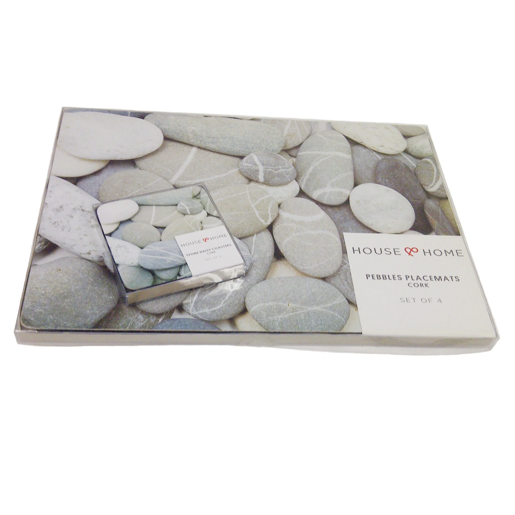 set of 4 laminated printed kitchen mat placemat cork backing waterproof anti slip dinning mat with pvc box