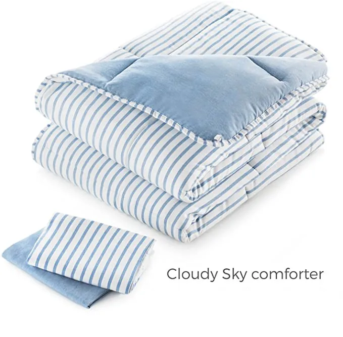 Пуховое альтернативное одеяло, набор одеял из микрофибры с принтом в полоску