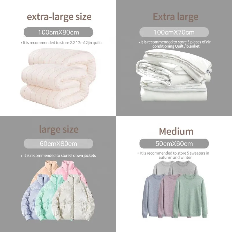 Custom Premium Household Strong Space Saver Vacuum Compression Cube Storage Seal Bag For Clothes