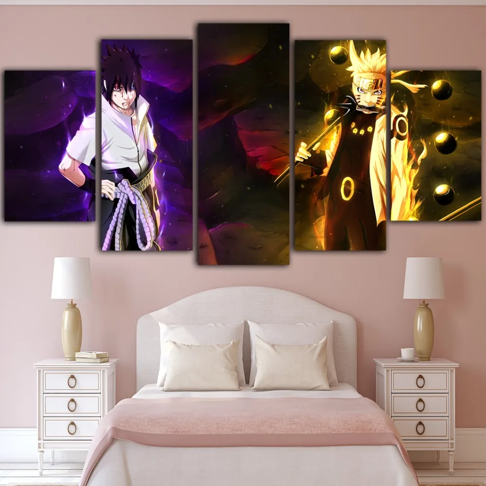 Hot Anime Cuadros Room Decor Posters And Prints 5 Pieces Canvas art wall Painting