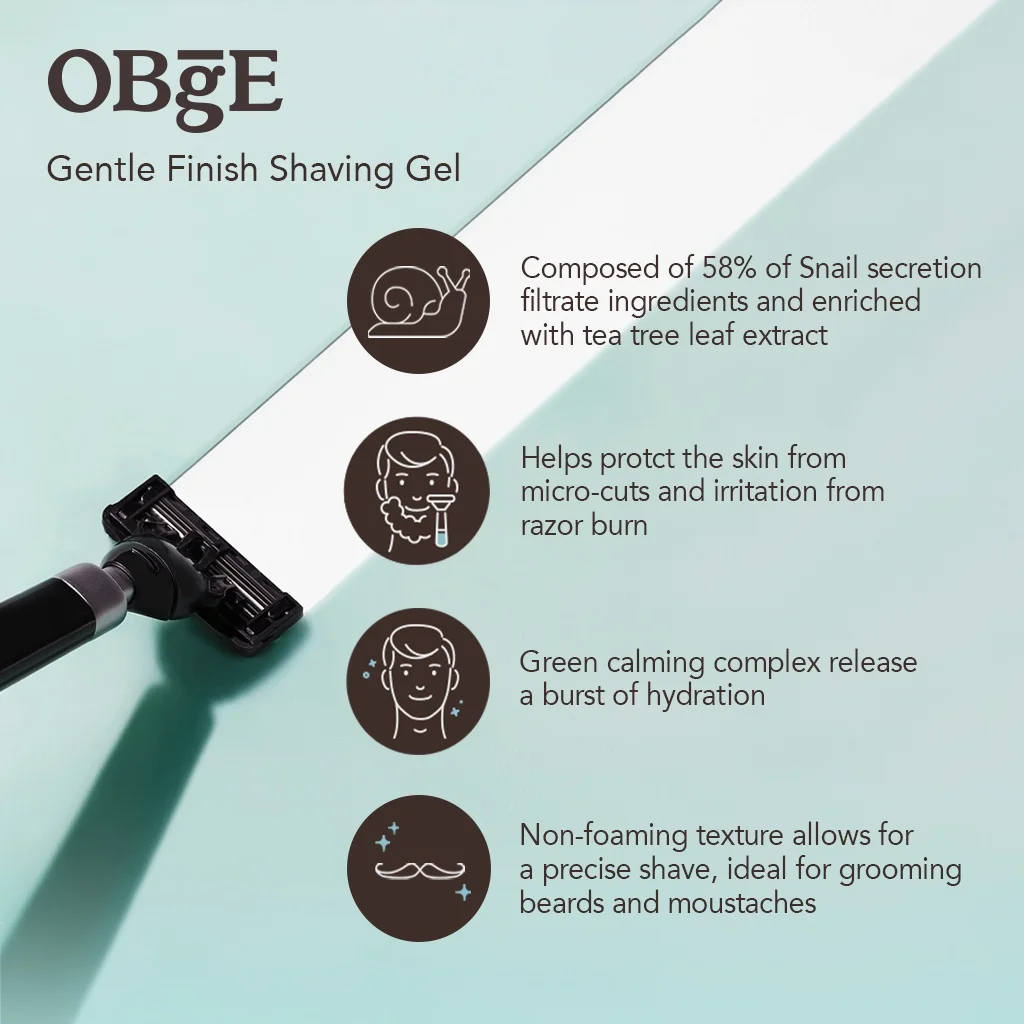 Гель для бритья OBgE с мягким покрытием корейский оптовый заводской прямой профессиональный мягкий не вспениваемый Гель для бритья для мужчин