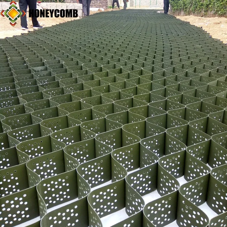 
honeycomb retaining wall with plastic HDPE geocell 