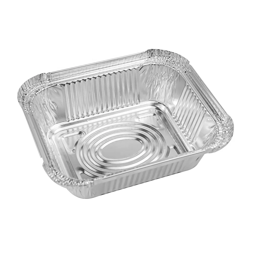 Professional manufacturer custom disposable silver aluminum foil container with logo