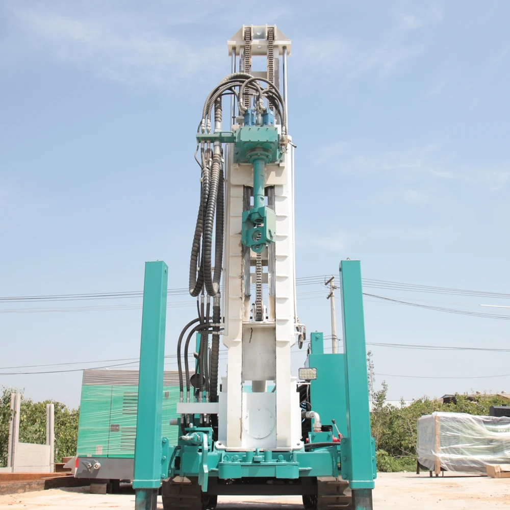 200m Well Drilling Rig Crawler Drilling Machine For Water Well Drill Rig With Air Compressor