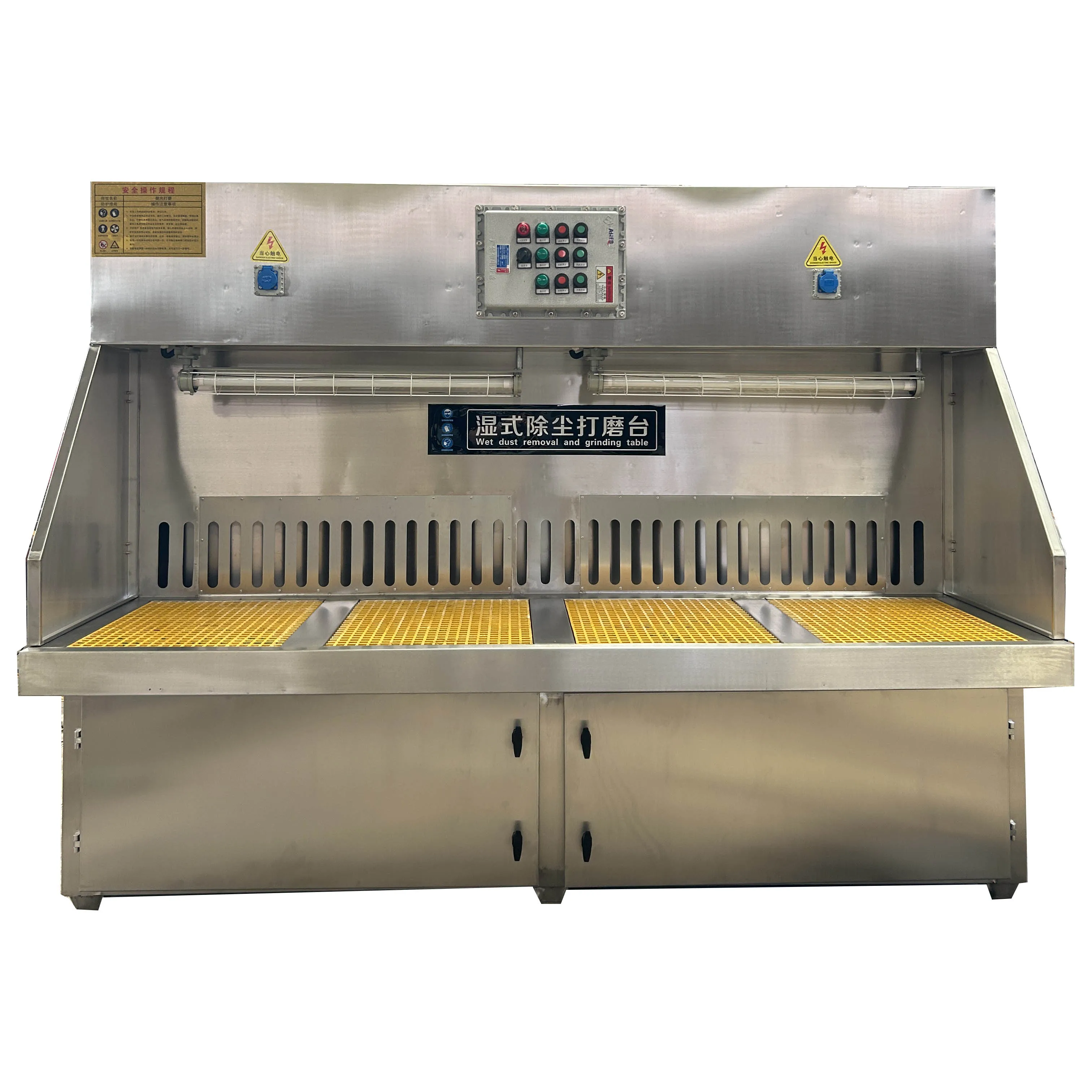 6kw customized dimension industrial grinding cabin water curtain 2m/3m/4m stainless dust removal water curtain grinding table