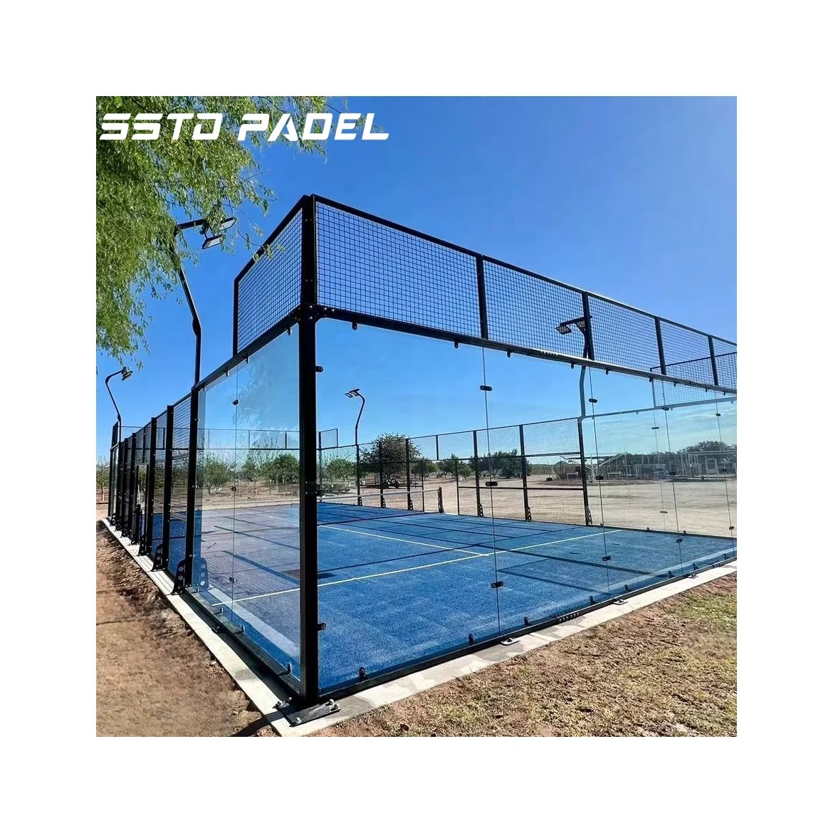 2023 Most Popular Paddle Tennis Court Factory Price Paddle Tennis Courts set, 2 v 2 Panoramic  padel court Manufacturer