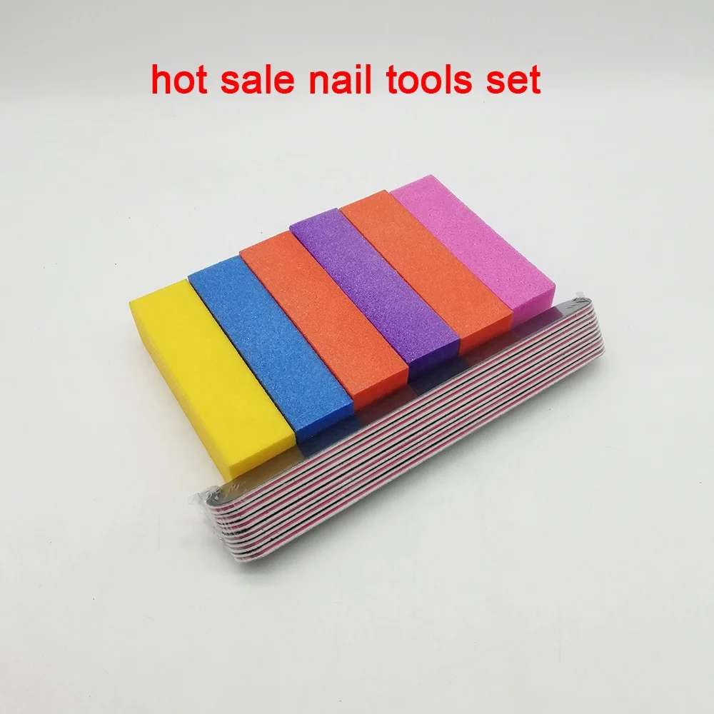 Professional Manicure Set Tools Kit Rectangular Art Care Block 12pcs/sets Nail Files And Buffers