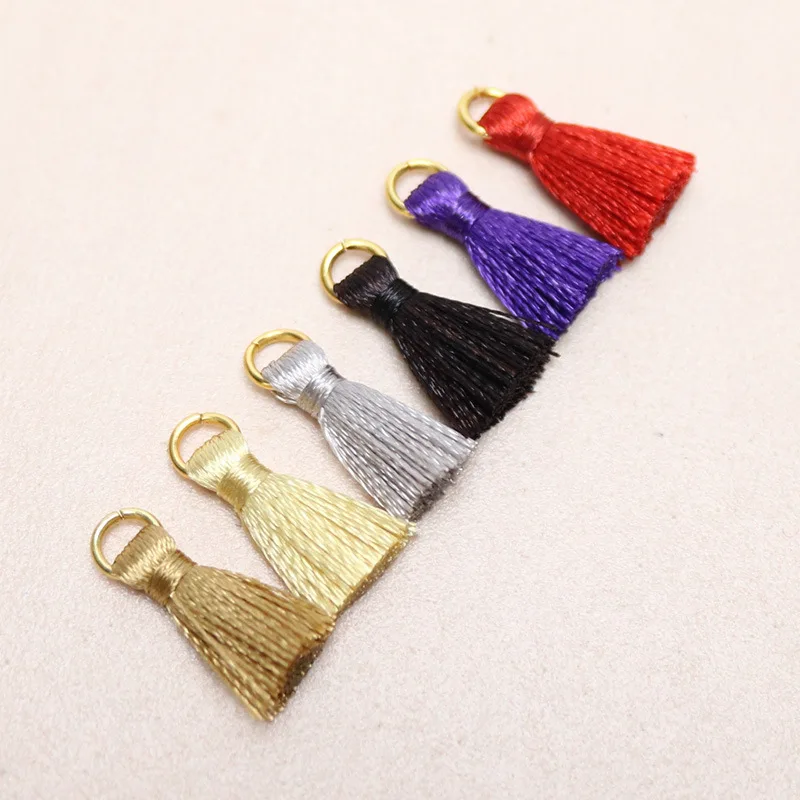 2cmGold hoop Ice Silk mini fimbrilla Clothing accessories hanging Su multi-color optional polyester tassel tassel