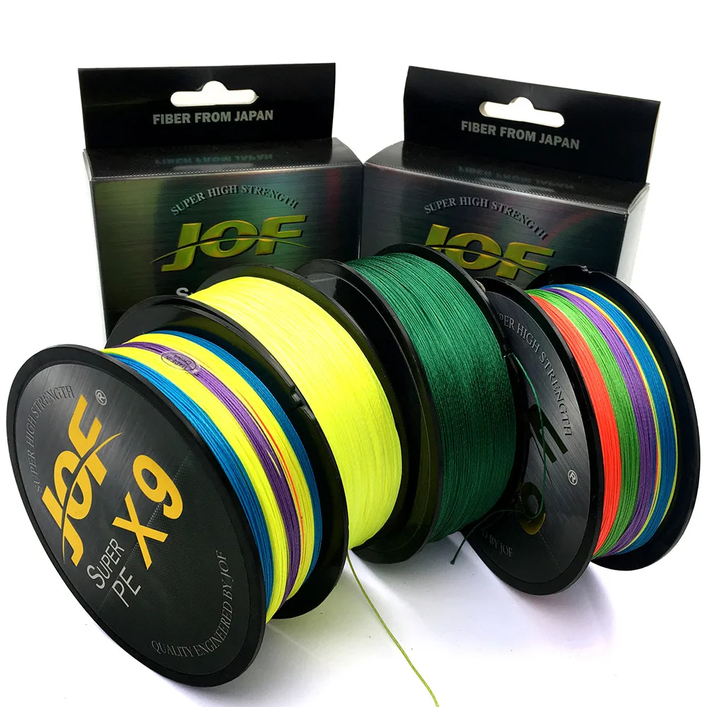 JOF 100m 300m 500m 9 Strands 20-100LB X9 Braided Saltwater Fishing Line Multifilament PE  Wire braid line