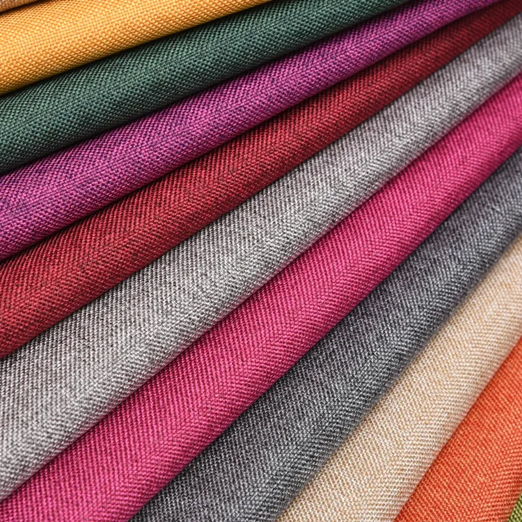 100% Polyester Jacquard Rib Herringbone Dobby Tricot Breathable Yarn-Dyed Twill Comfortable Upholstery Microfiber Fabric Plain