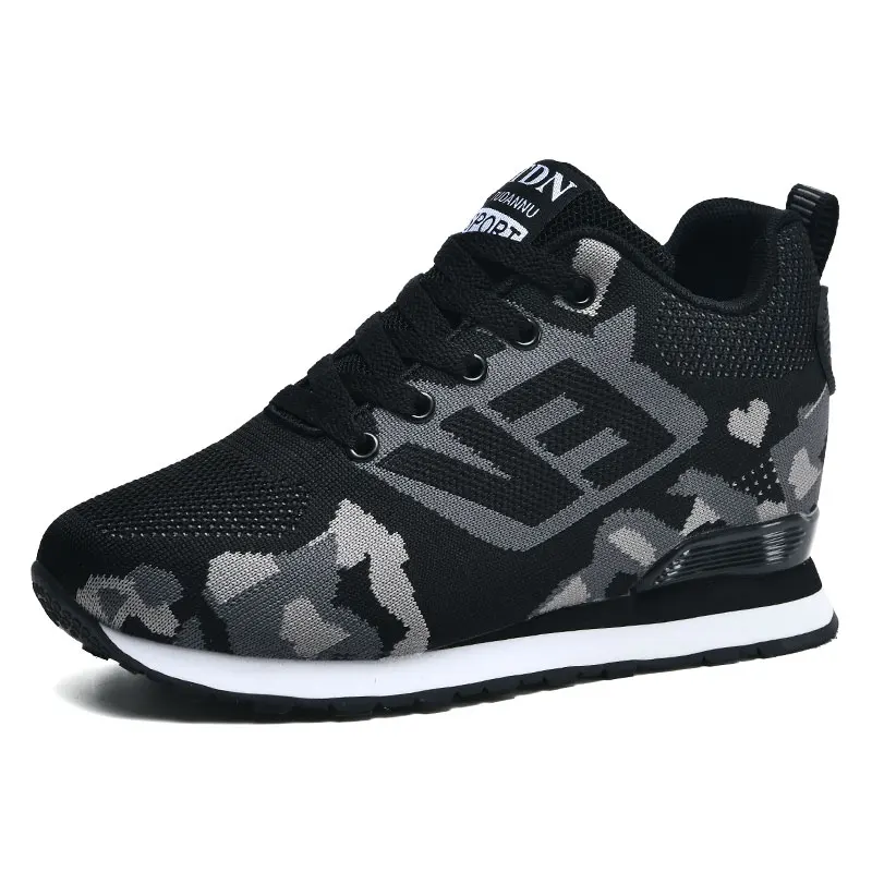 Camouflage Colour New Training Shoes Trekking Tennis Height Increasing Women Sneakers Walking Style Fitness Gym Training Shoes