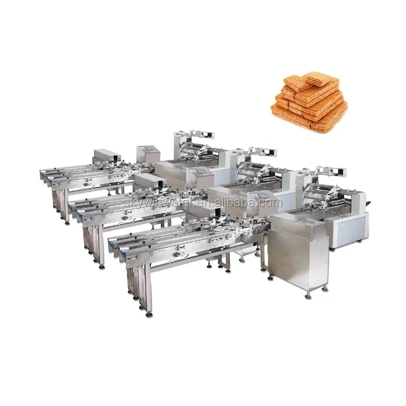 Skywin Wafer Biscuit Packing System Wafer Pusher High Speed Packing Machine Biscuit Making