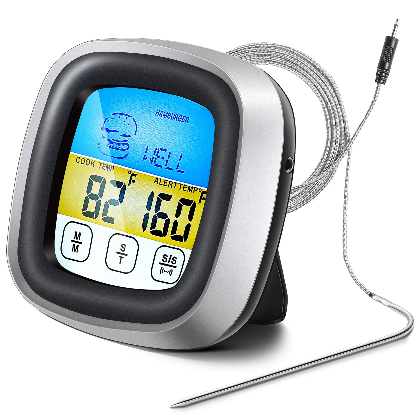 Kitchen Baking Thermometer BBQ Touch Screen Timer Food Cooking Alarm Meat Thermometer Timers
