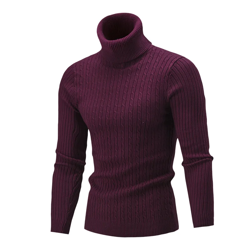 
Hot sale cheap cable knit turtleneck sweater men 
