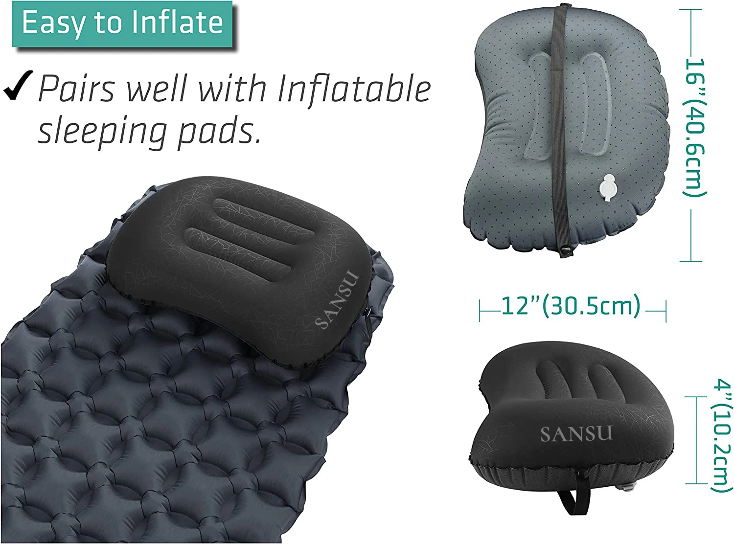 Ultralight Inflatable Camping Travel Pillow Compressible Waterproof outdoor Pillows for sleeping