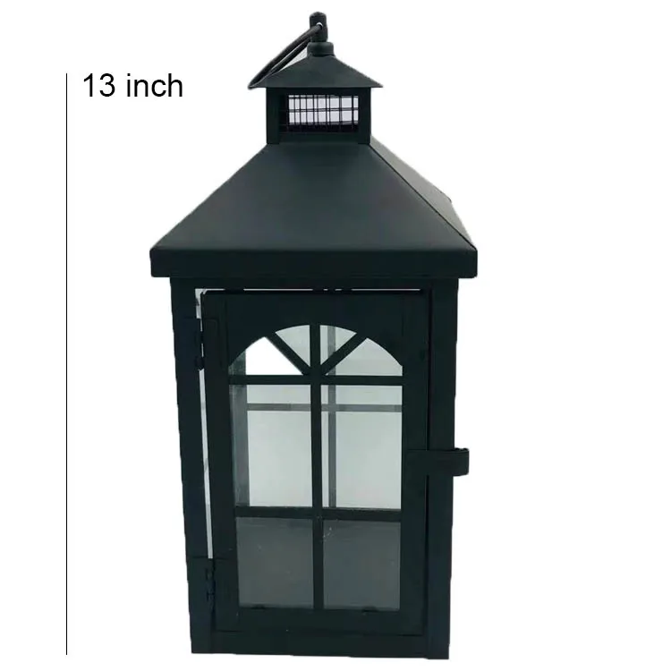 Metal Latern and Candle Lantern Business Black Gift OEM ODM 1 Pc Metal Lantern in One Inner Box, 6pcs in a 1 Color 300 PCS