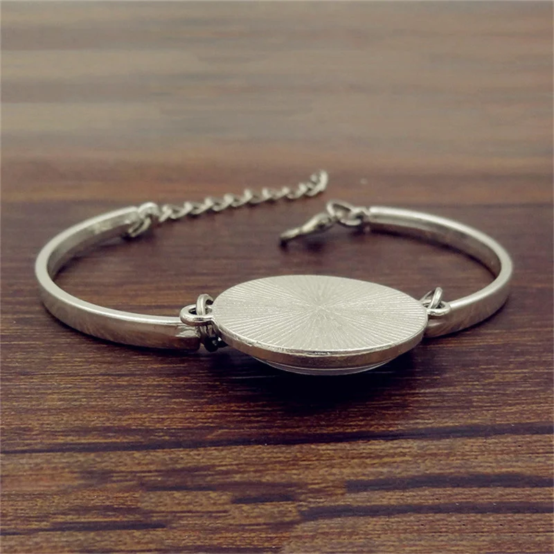 Novel Custom DIY  Personality Photo Bracelet Silver Color Bangle Women Men Fashion Customized Jewelry For Kids Birthday Gift