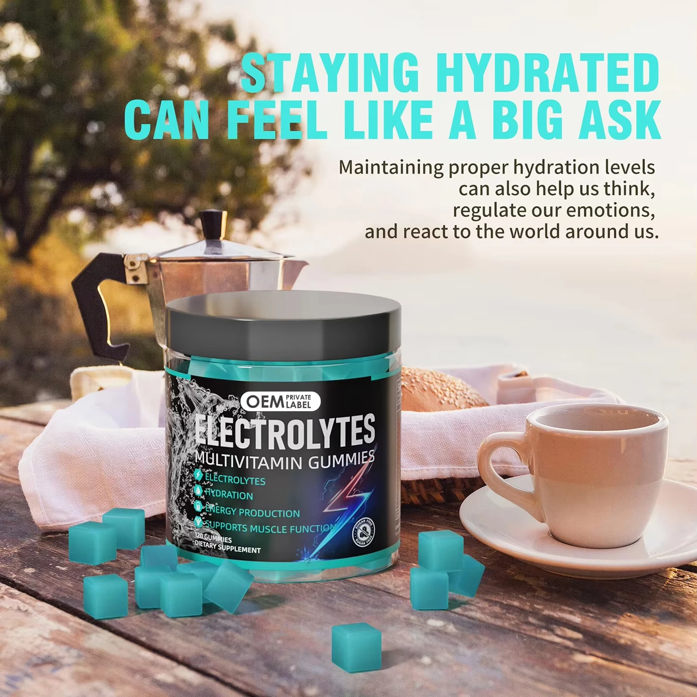 Private Label Electrolytes Gummies Vitamin NO Sugar Electrolyte Drink Hydration Powder Hydration Electrolytes Minerals Chews