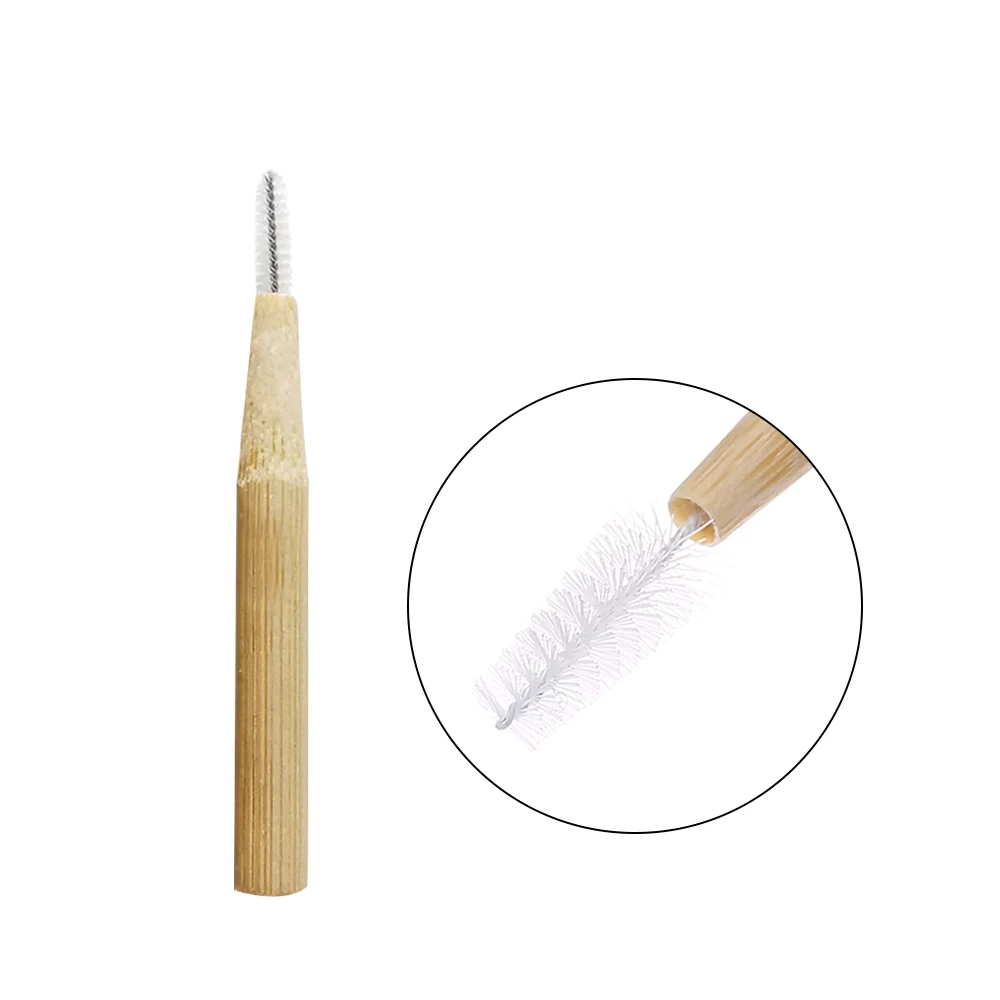 
Bulk Low Price Slim Dental Cleaning Clean Teeth Simple Eco-Friendly Bamboo Interdental Floss Brush 