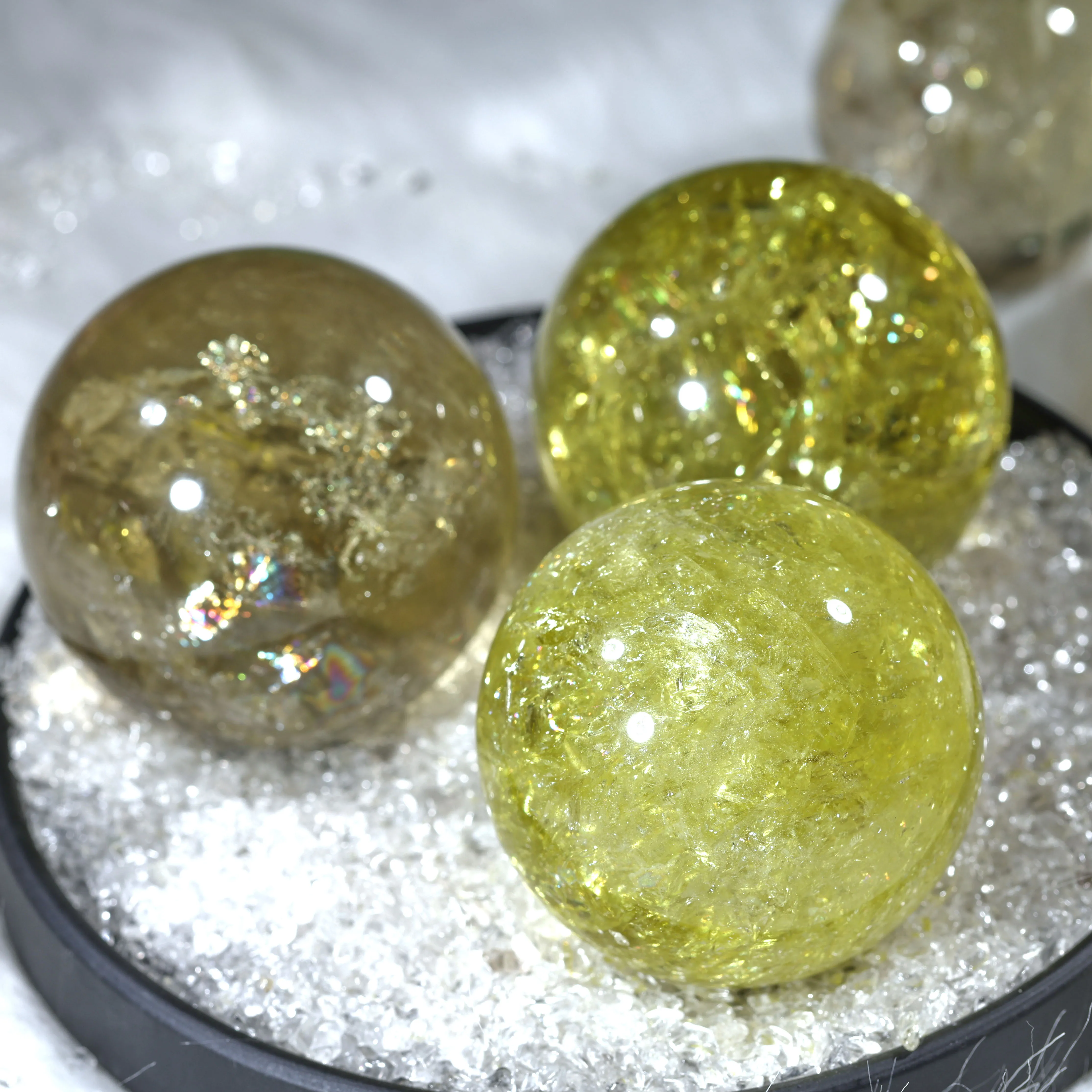 Wholesale magic natural yellow quartz rock citrine healing crystal sphere ball