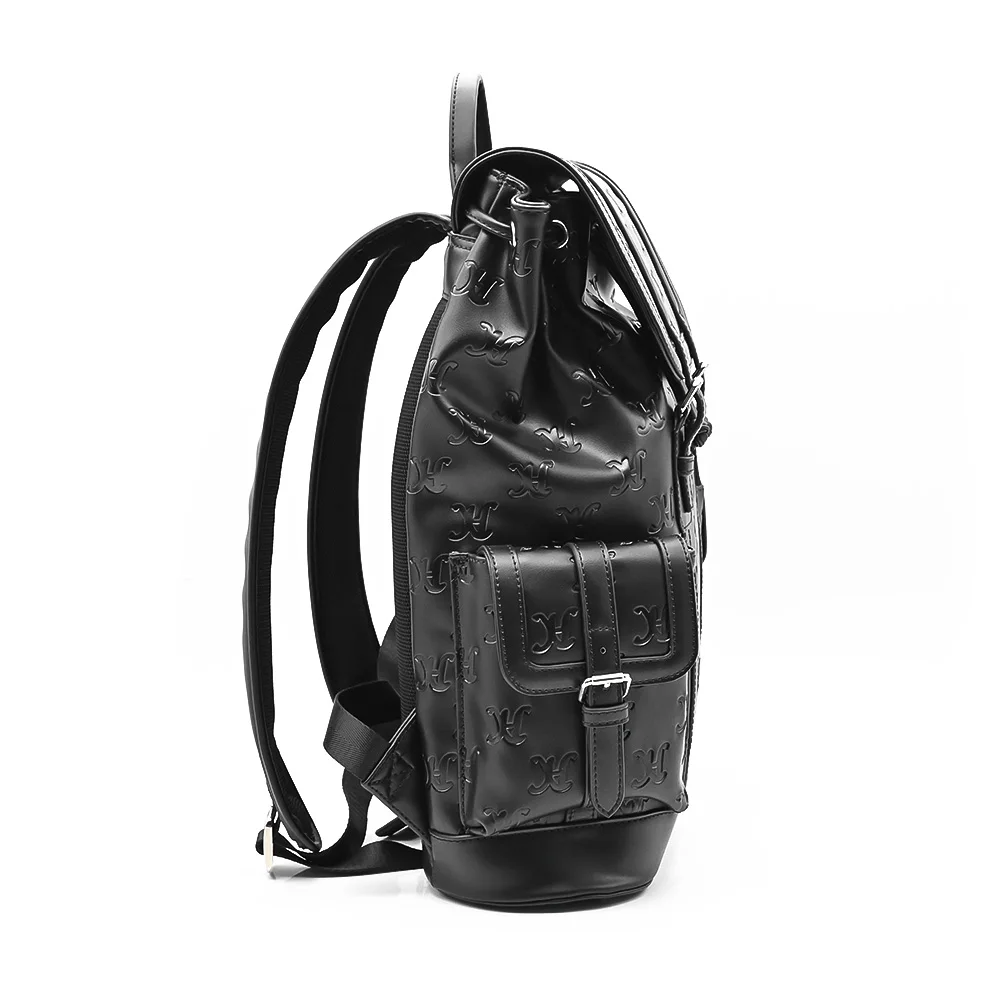 High Quality PU Leather Backpack Hot Press Logo Fashion Design Medium Size Laptop Backpack